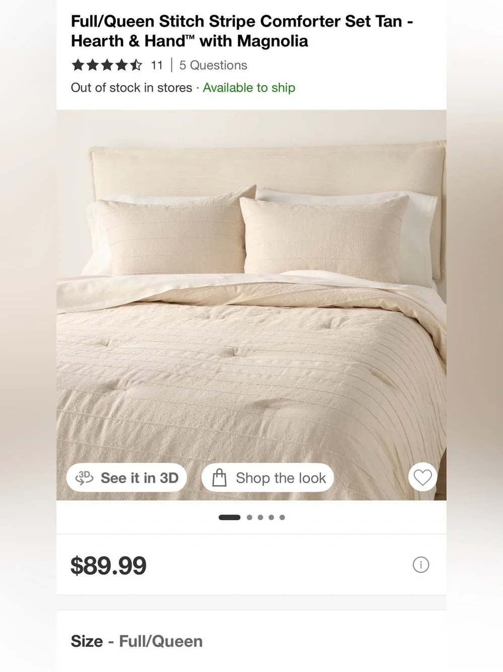 Hearth and Hand with Magnolia  Full/Queen comforter set